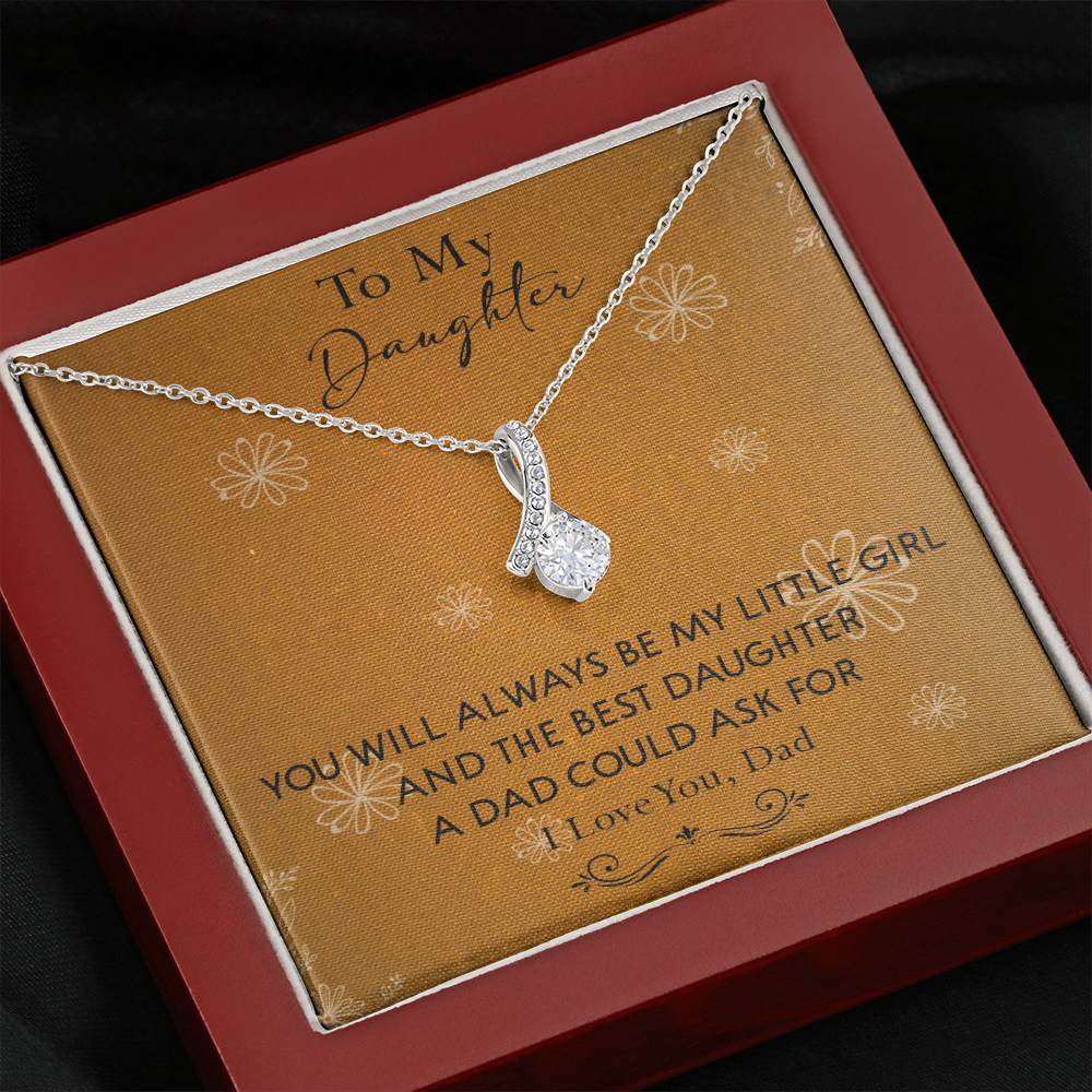 140B To My Daughter Necklace, Perfect Gift for Daughter From Dad, I Love You Always