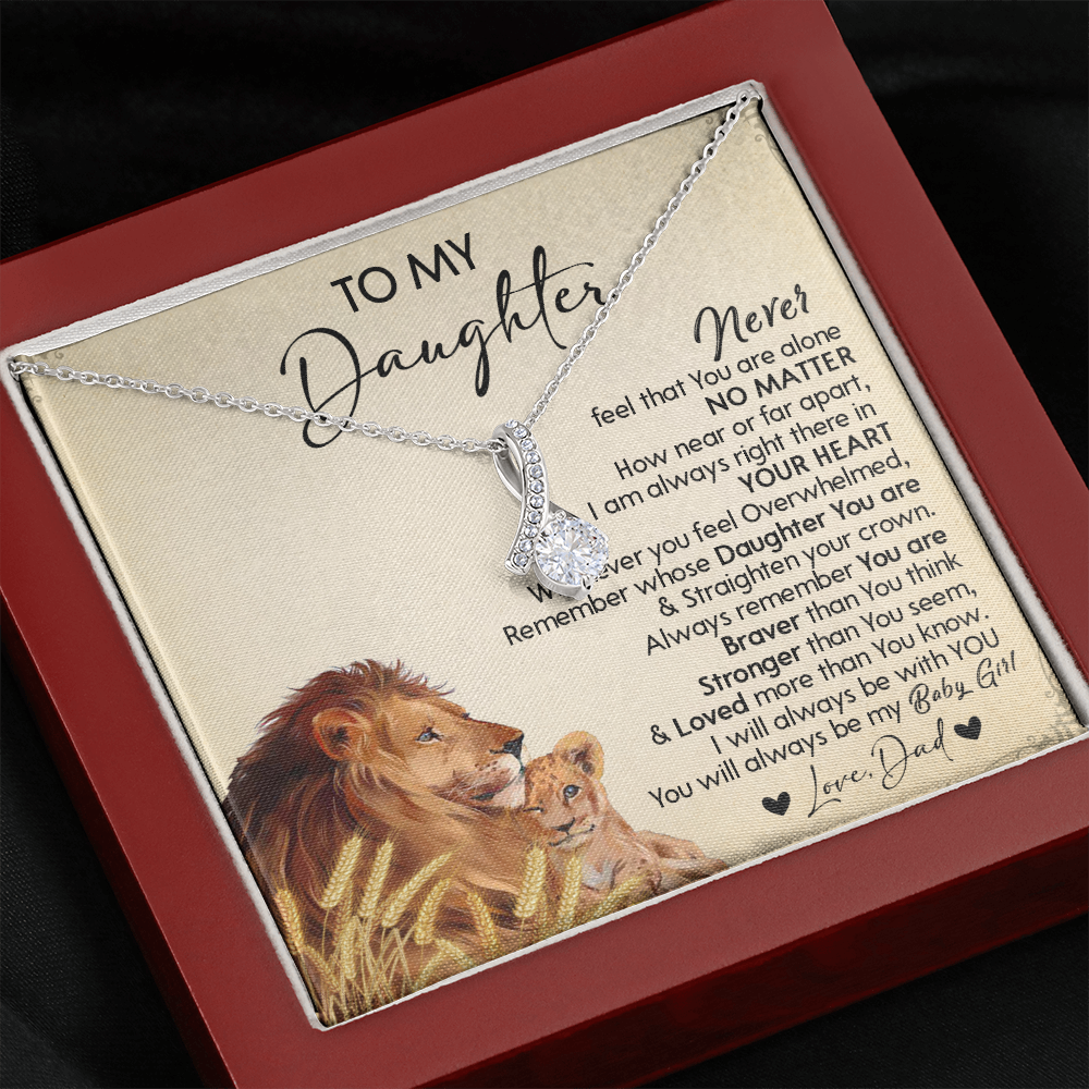 121B Necklace To My Daughter Gift From Lion Dad, You Are My Baby Girl, Birthday Gift