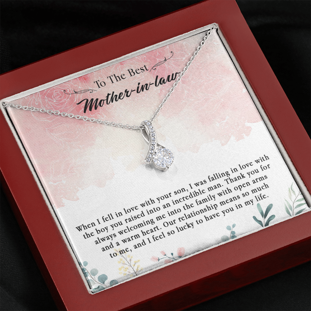 145B Necklace To The Best Mother In Law, Perfect Gift for Mom, Love You Mom Necklace
