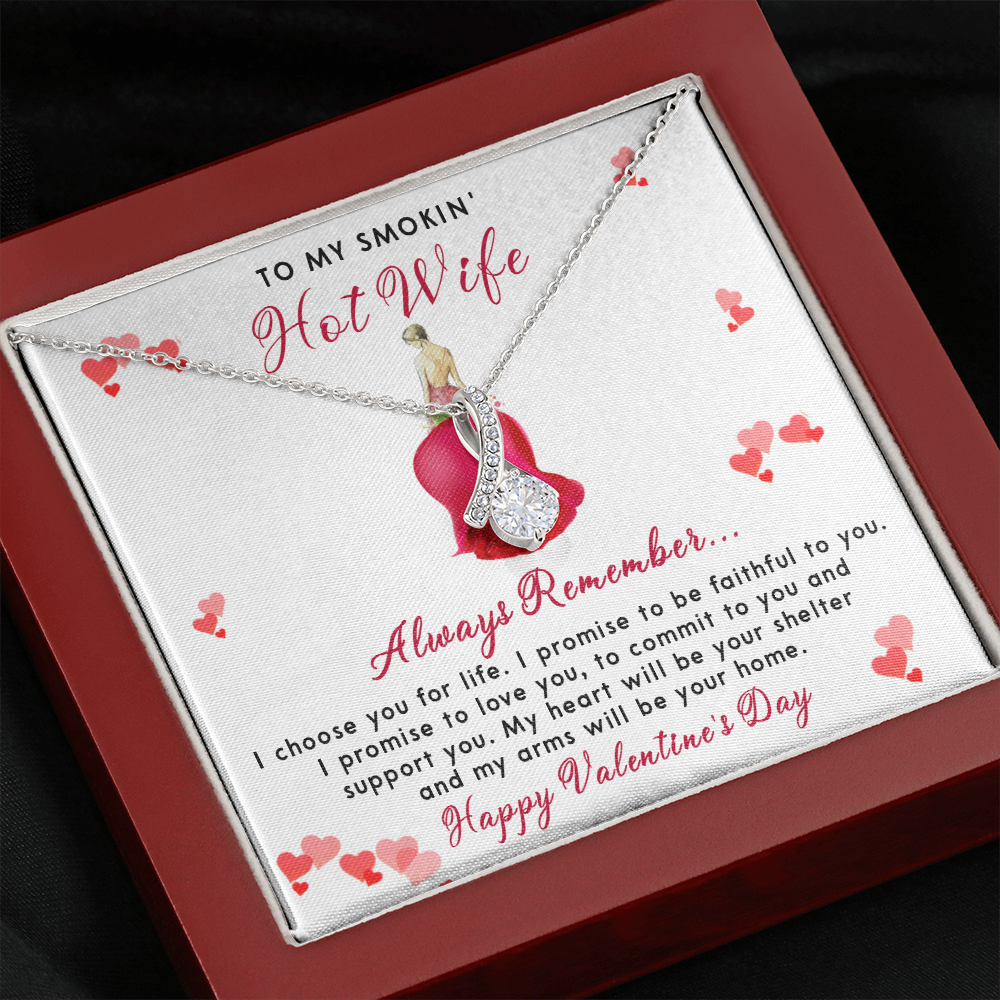 198B - To my Smokin' Hot Wife Necklace, I Love You Valentine's Day Gift from Husband