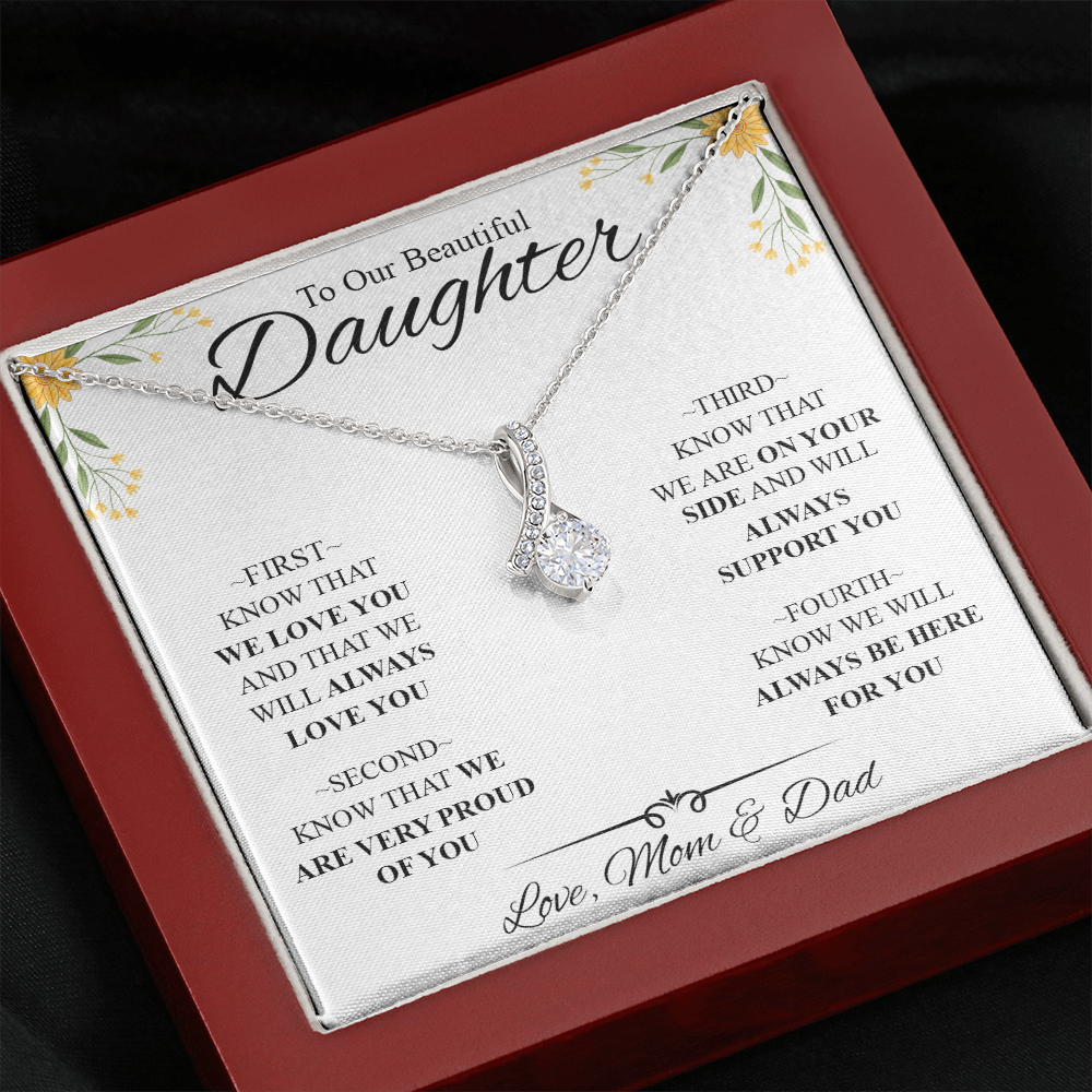 To My Daughter Necklace Knot Gift Birthday, Xmas For Daughter From Mom and Dad 447