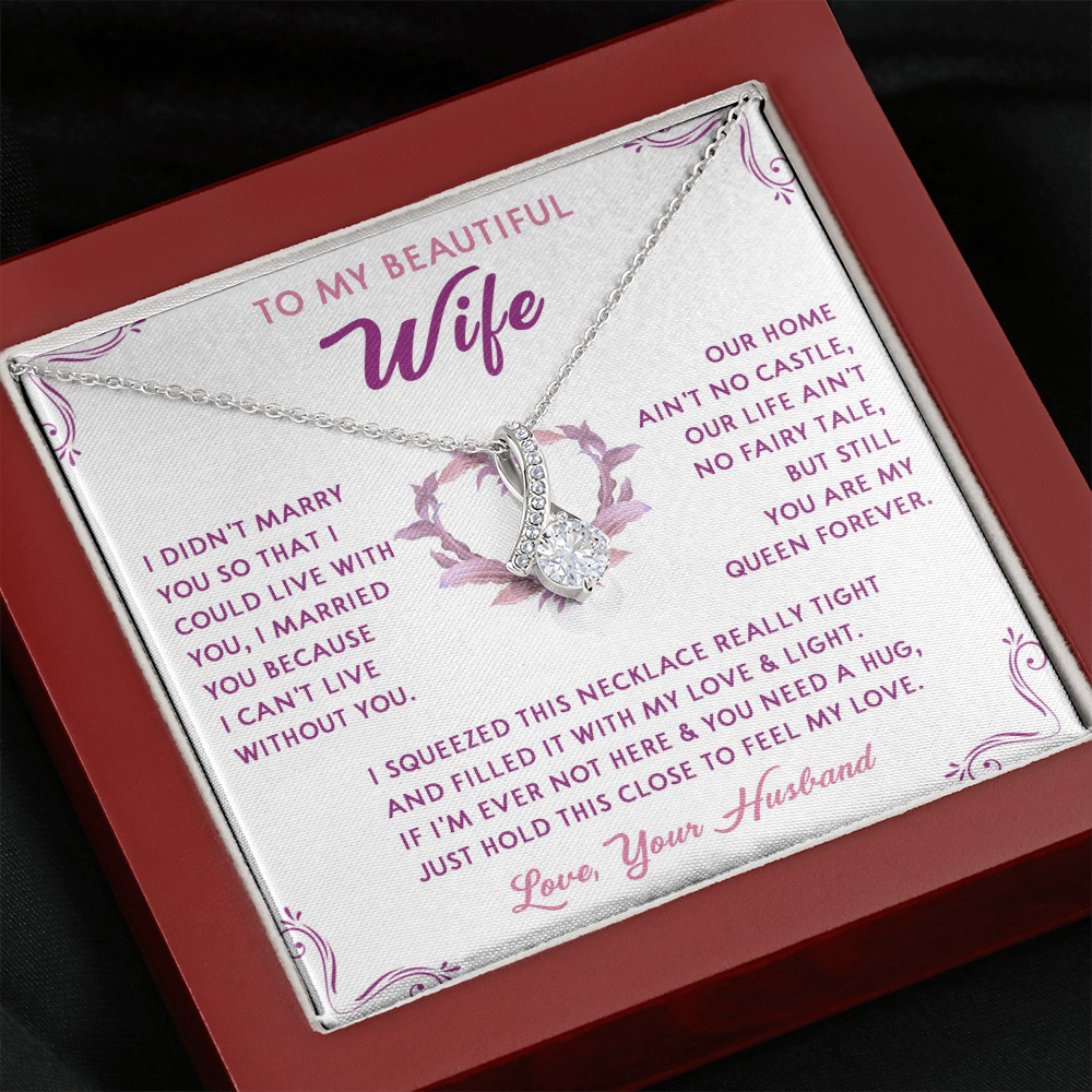 168B Necklace Gift To My Beautiful Wife, Gift for Her From Husband, Valentine Gift