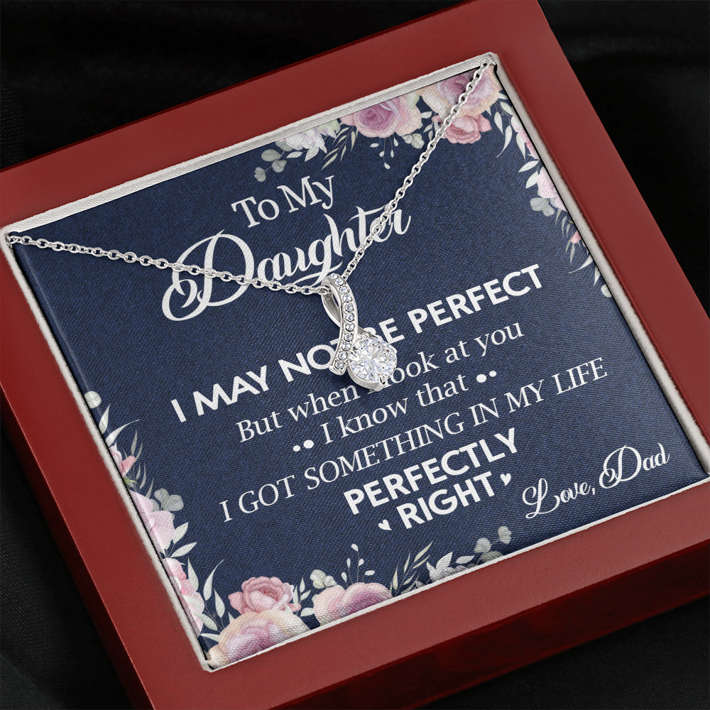 150B Necklace To My Daughter, Daughter Necklace Birthday Gift from Dad, I Love You