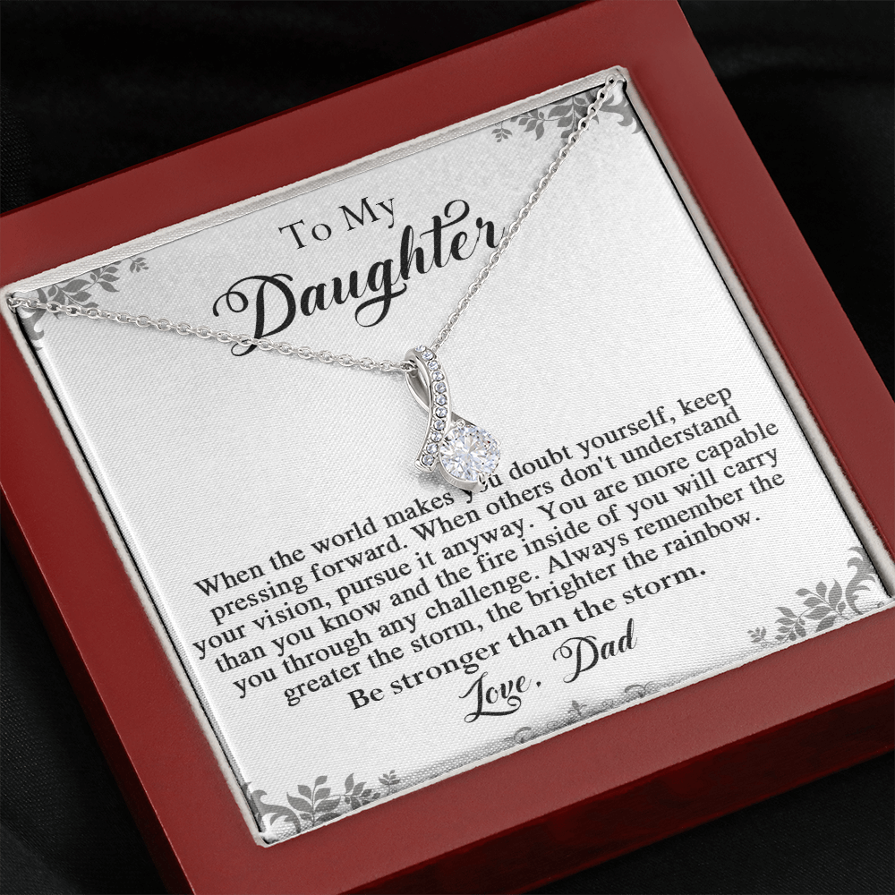 141B To My Daughter Necklace, Perfect Gift for Daughter From Dad, I Love You Daughter