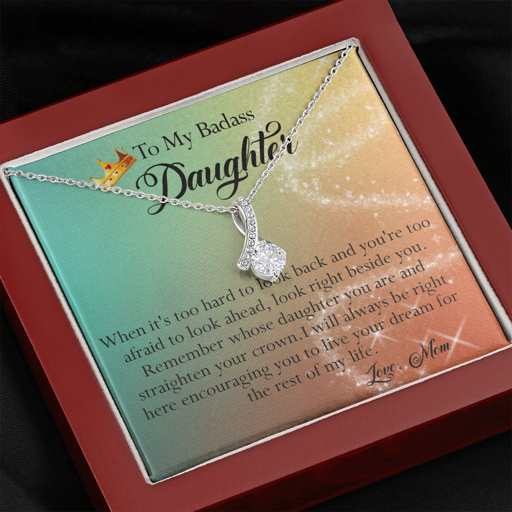 156B To My Badass Daughter Necklace, Gift for Her, Women, Birthday Gift from Mom
