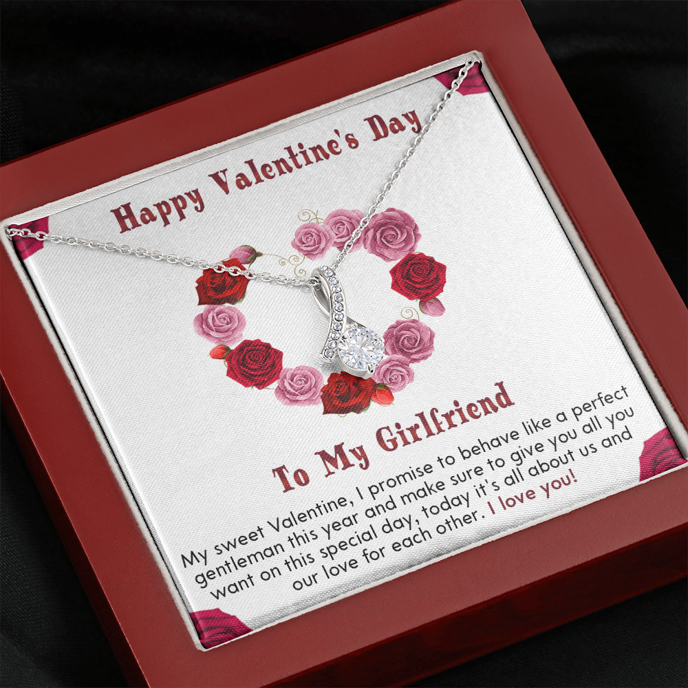 210B - Necklace To my Girlfriend, I LOVE YOU Necklace, Happy Valentine's Day Gift