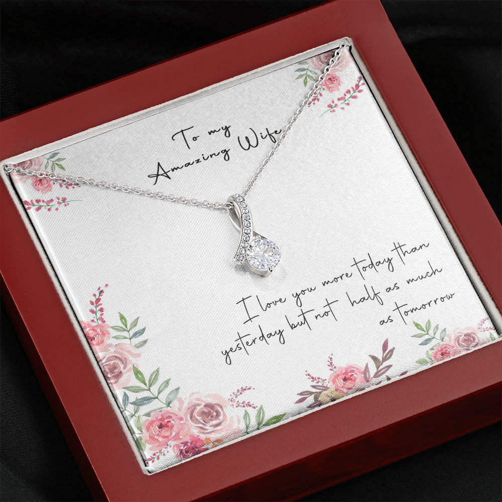 166B Necklace Gift To My Amazing Wife, Valentine Gift for Her, I LOVE YOU Forever