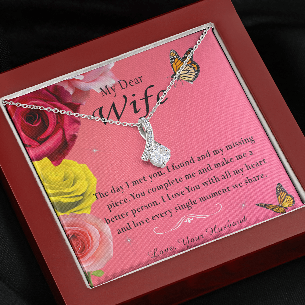 135B Necklace My Dear Wife, Necklace Gift for Wife From Husband, Birthday Gift