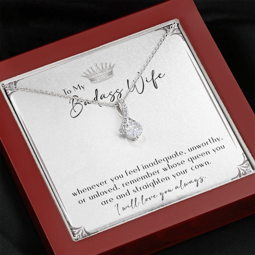 164B Necklace Gift To My Badass Wife, I LOVE YOU Always, Valentine's Day Gift for Her