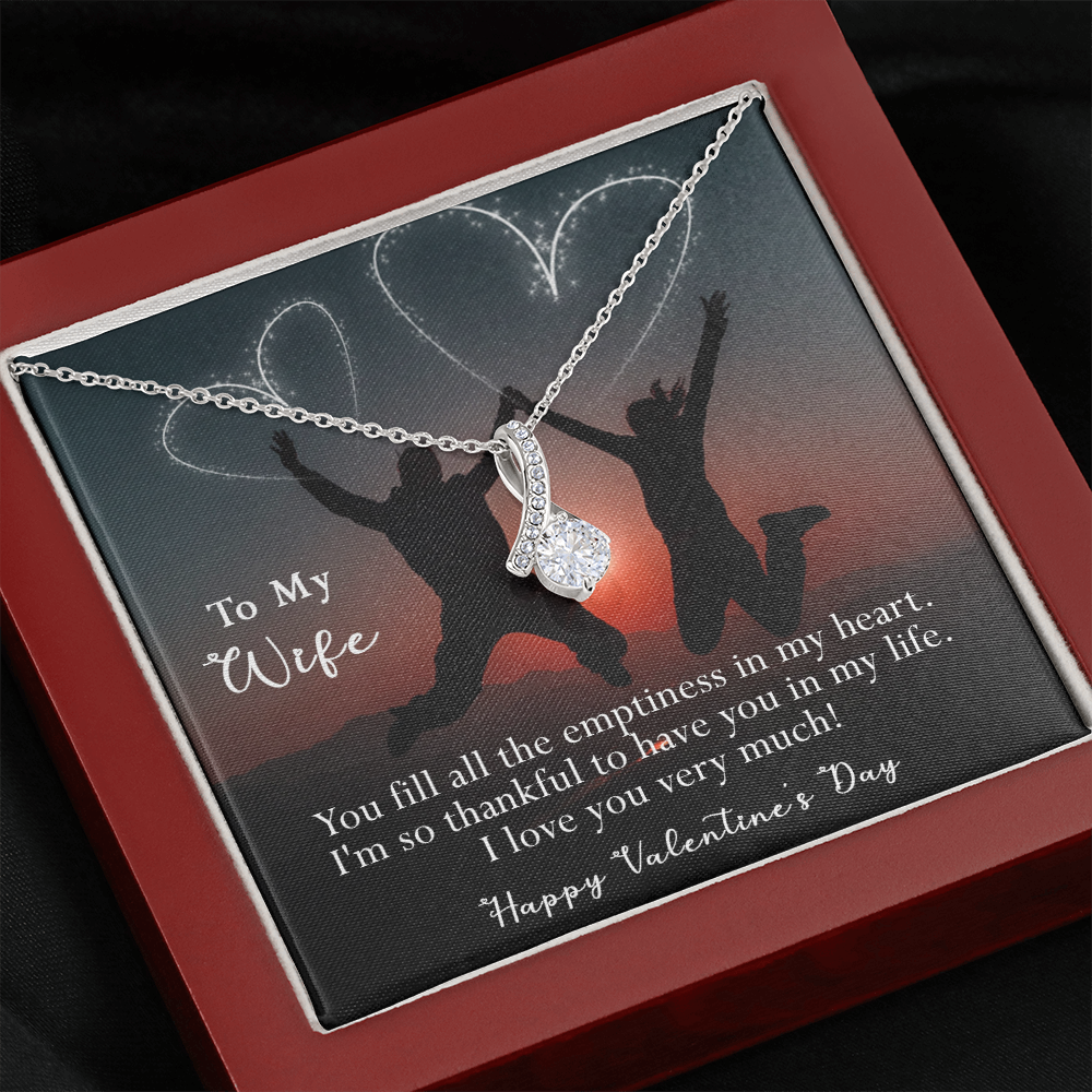 184B Women Necklace To my Wife, Valentine Gift from Husband, Happy Valentine's Day