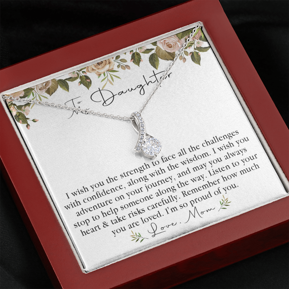 152B Necklace To My Daughter, Daughter Necklace Birthday Gift from Mom, Proud of You
