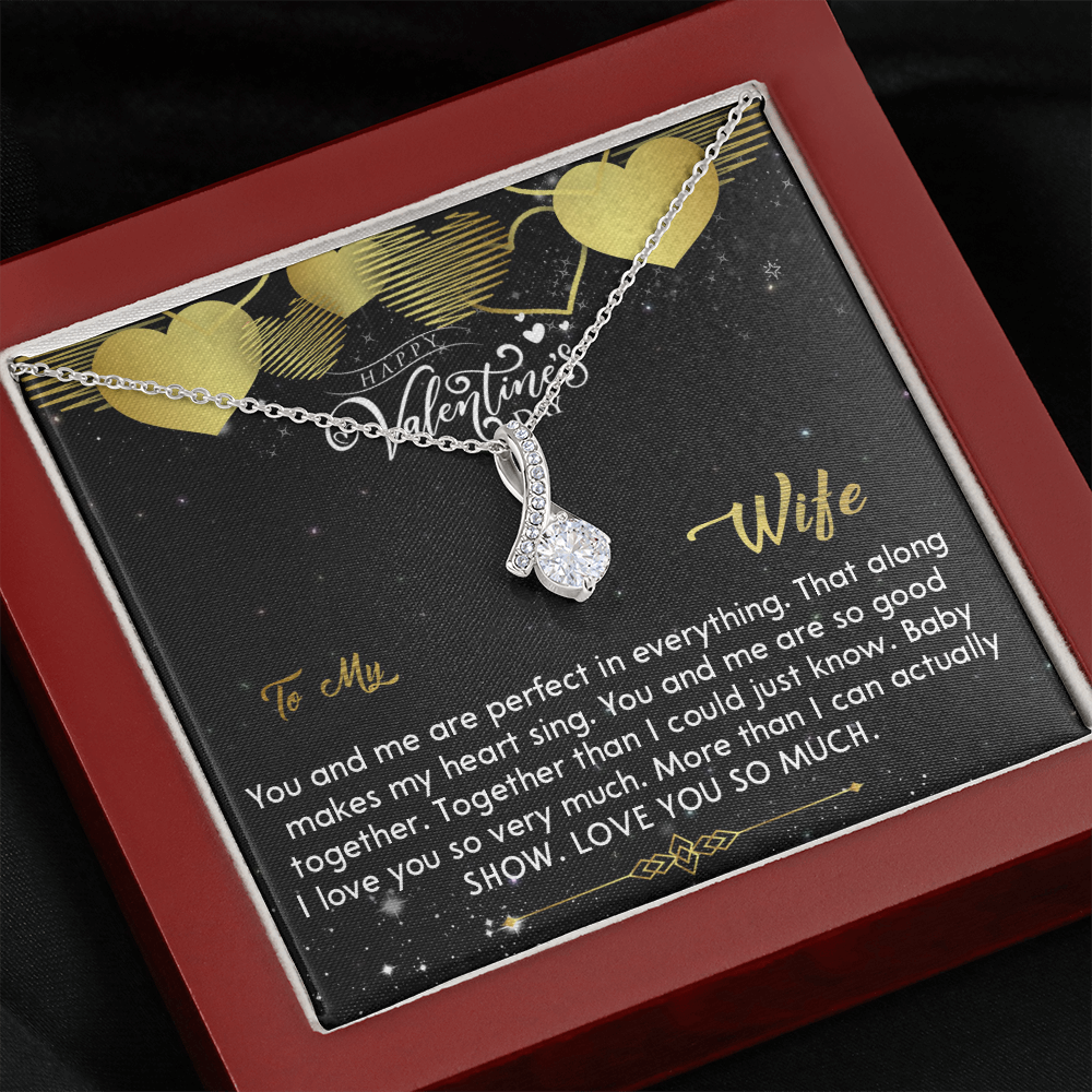 212B - Necklace To my Wife, Wife Valentine Gift from Awesome Husband, Happy Valentine
