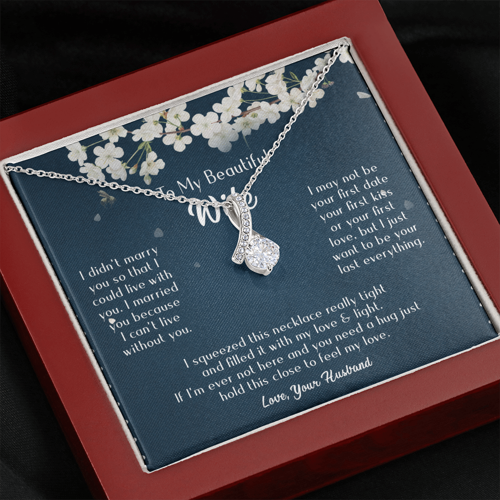 163B Necklace Gift To Beautiful Wife, Valentine Gift for Her, I Married Perfect Wife