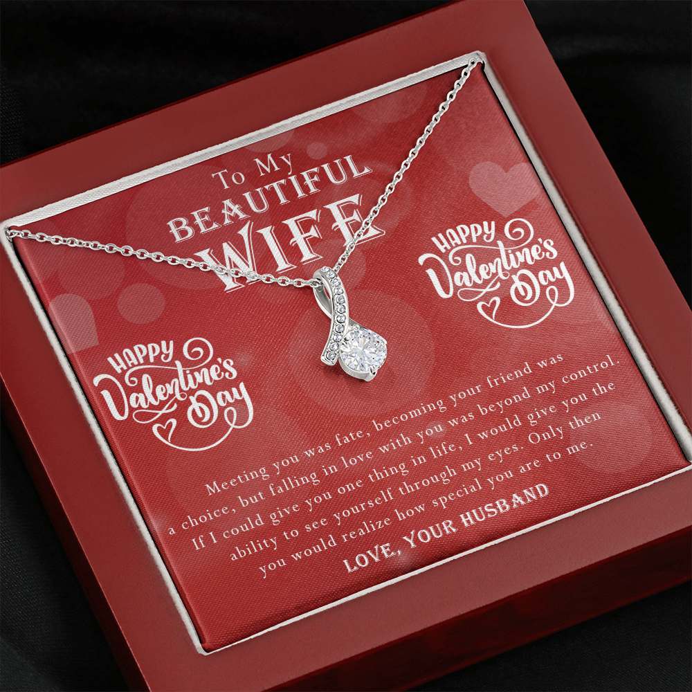 190B - To my Beautiful Wife, Necklace Gift for Wife, Women, Girl, Happy Valentine's Day