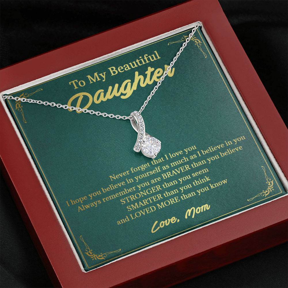 146B Necklace To My Beautiful Daughter, Perfect Gift for Daughter, I Love You More