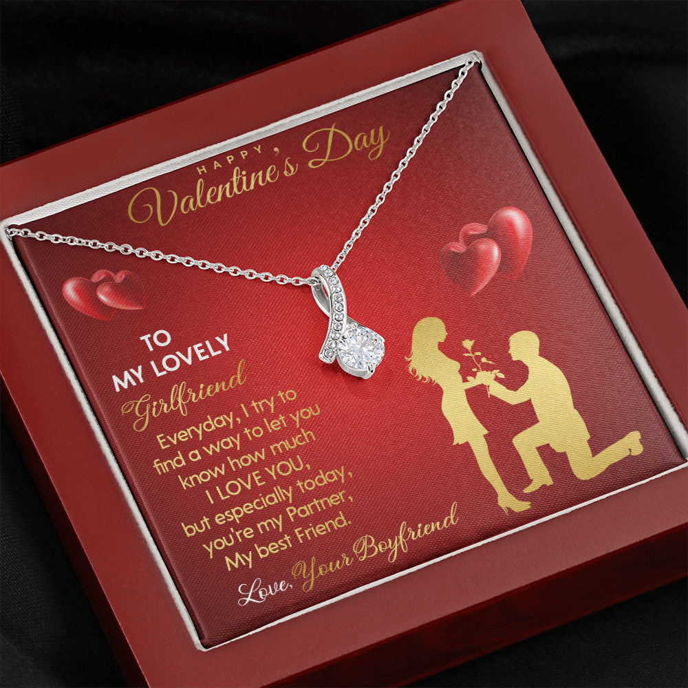 203B - Necklace To my Lovely Girlfriend, You Are My Life, Happy Valentine's Day Gift