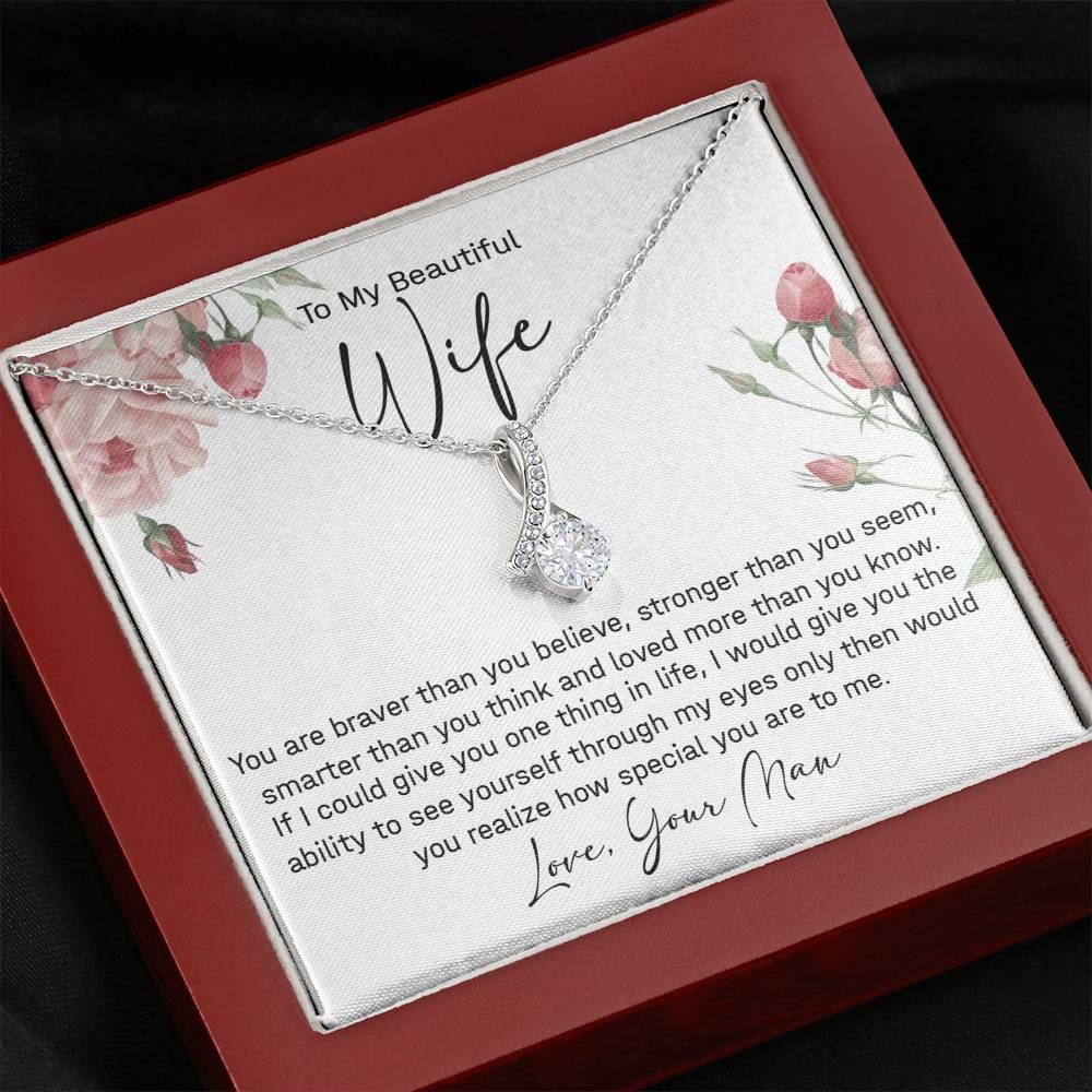 To My Beautiful Wife Necklace Valentine's Gift 442 Necklace For Wife