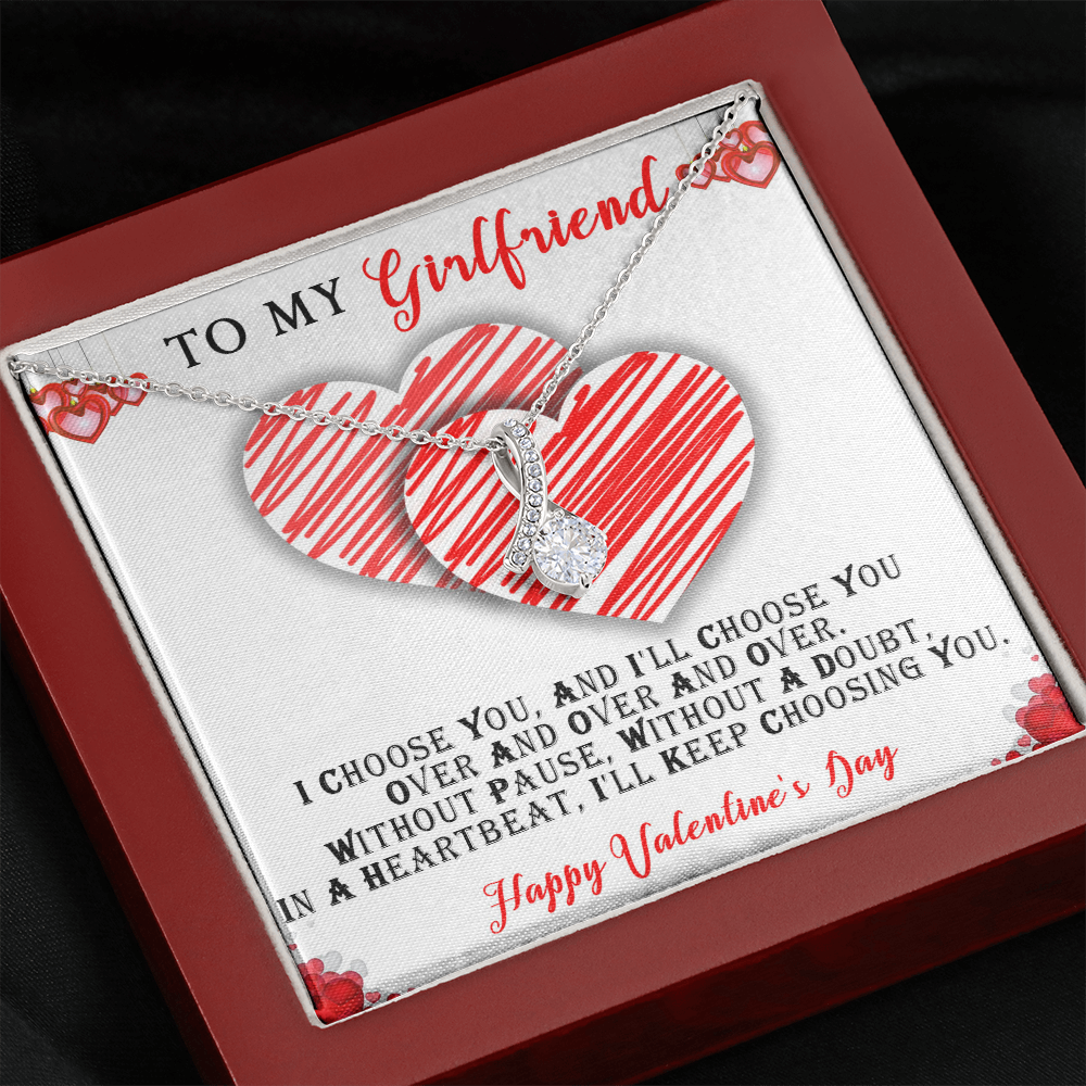 219B - To my Girlfriend Knot Necklace, Cute Love Gift, Valentine Gift from Boyfriend