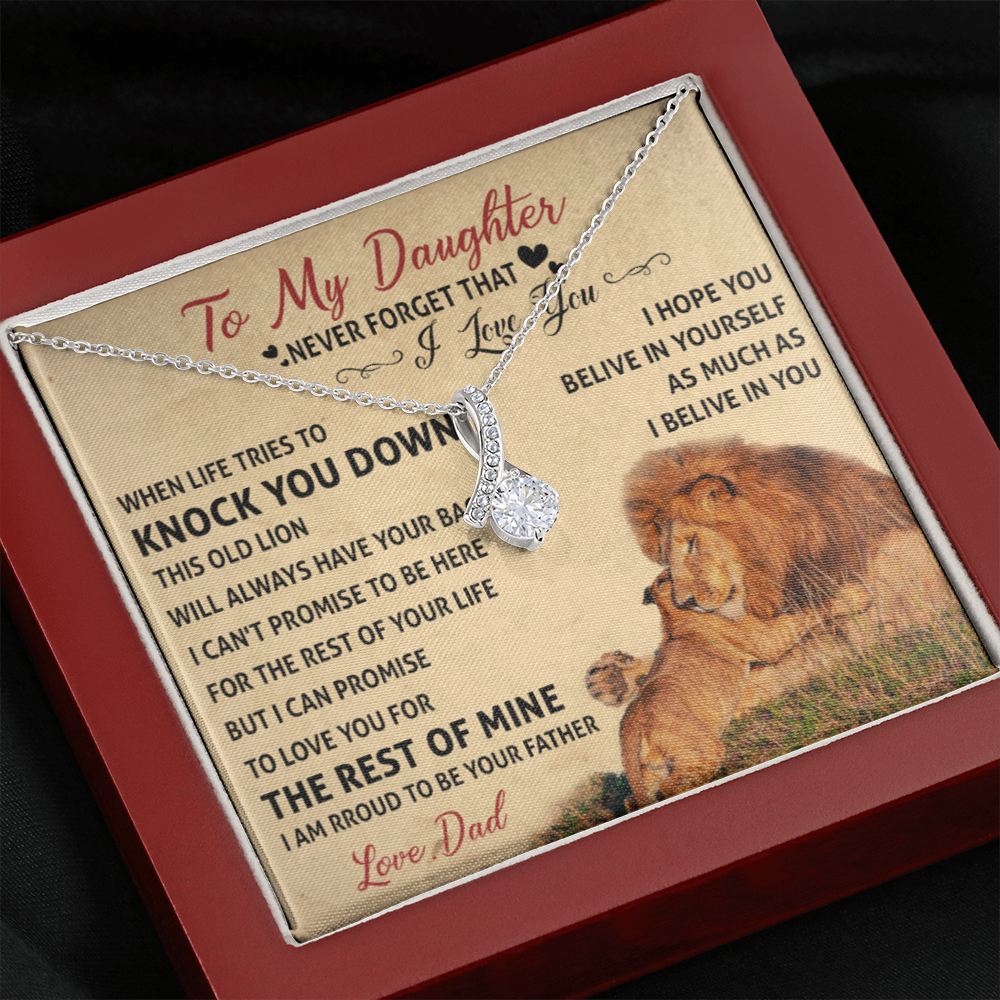 To My Daughter From Lion Dad Necklace