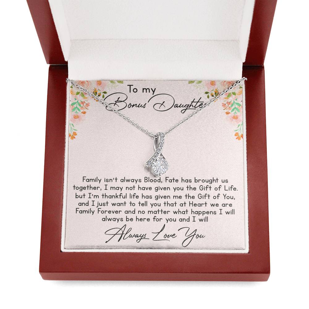 To My Bonus Daughter Love Gift Luxury Alluring Beauty 440 Necklace For Step Daughter