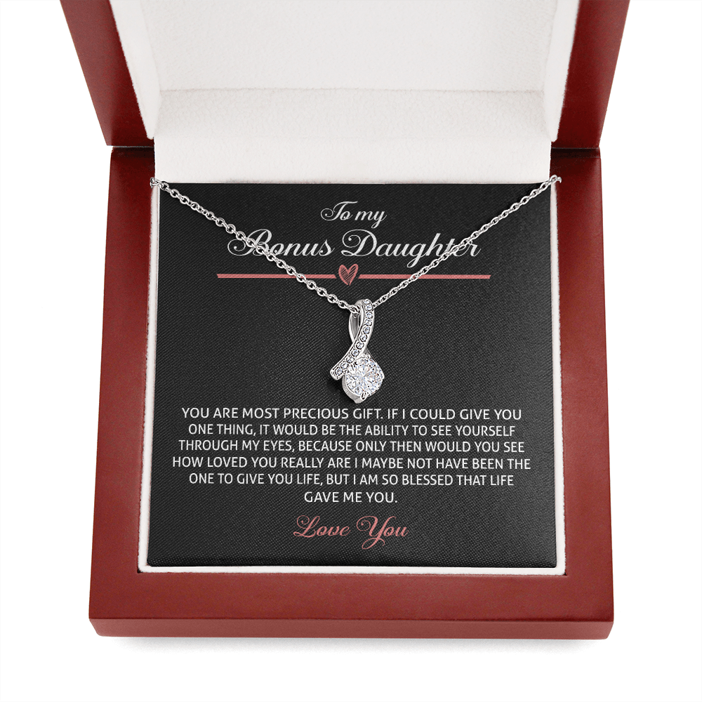 To My Bonus Daughter 464 Necklace, Step Daughter Gift From Stepdad, Stepmom