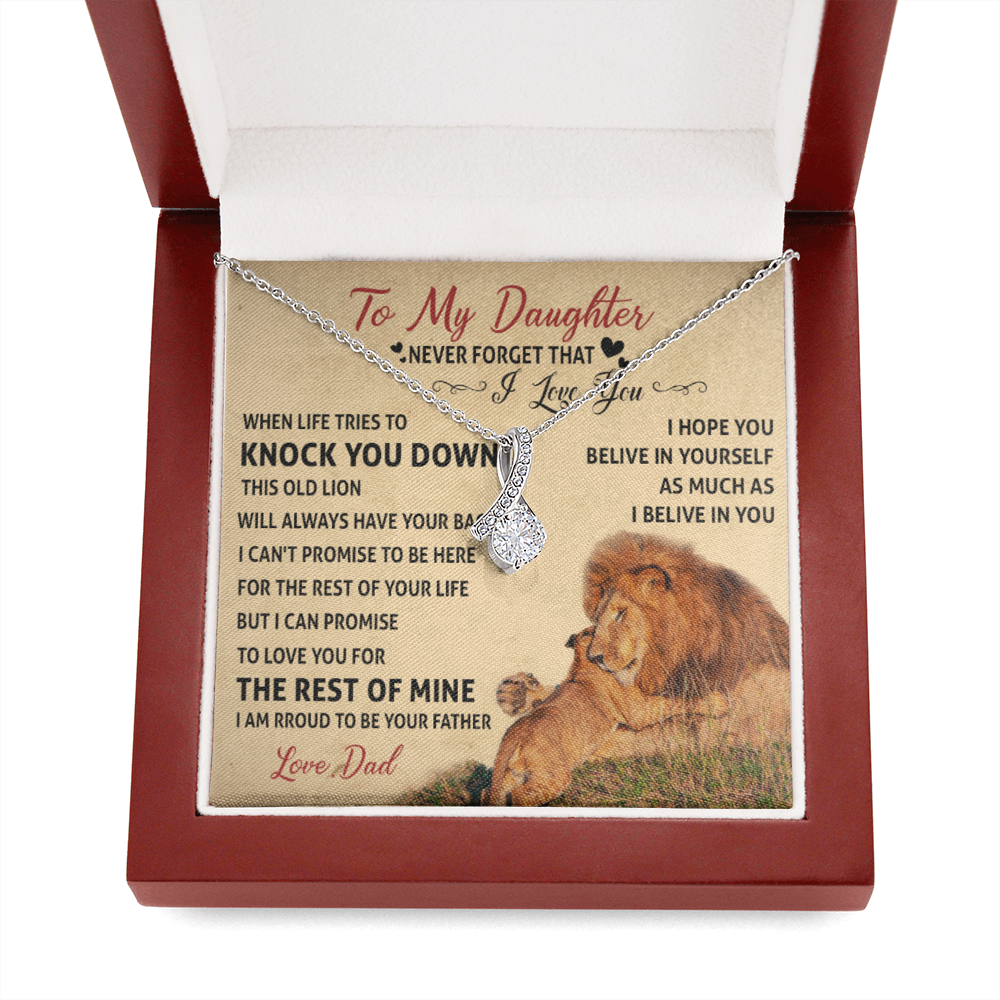 To My Daughter From Lion Dad Necklace