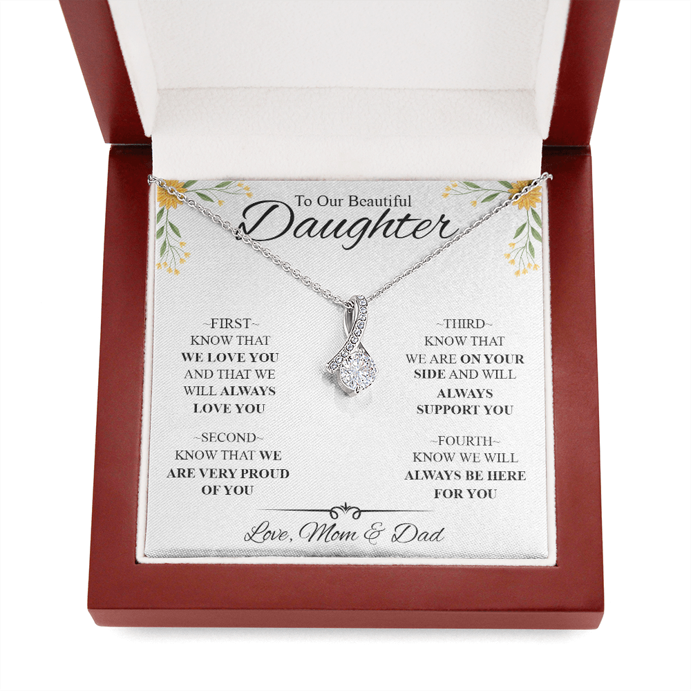 To My Daughter Necklace Knot Gift Birthday, Xmas For Daughter From Mom and Dad 447