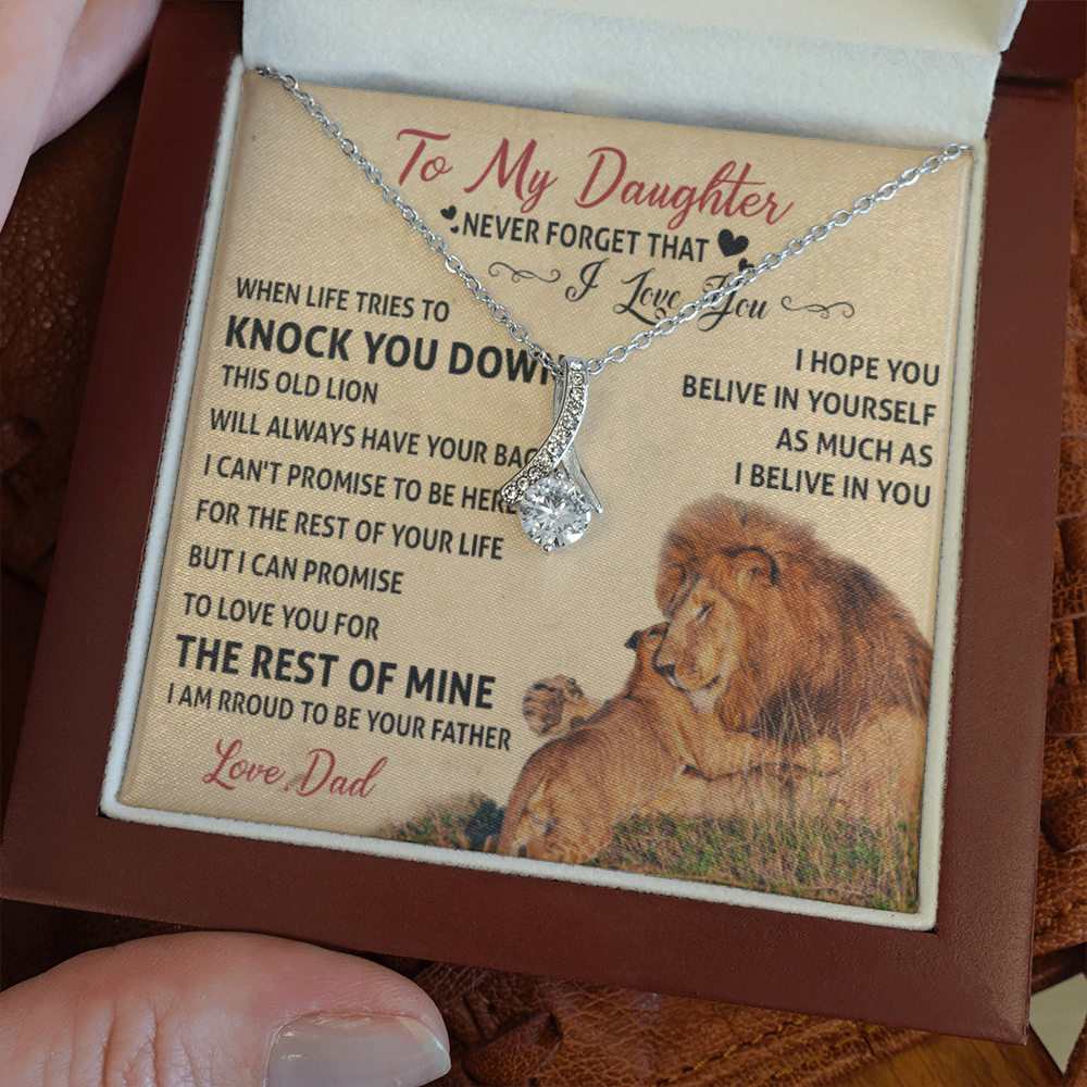 To My Daughter From Lion Dad Necklace