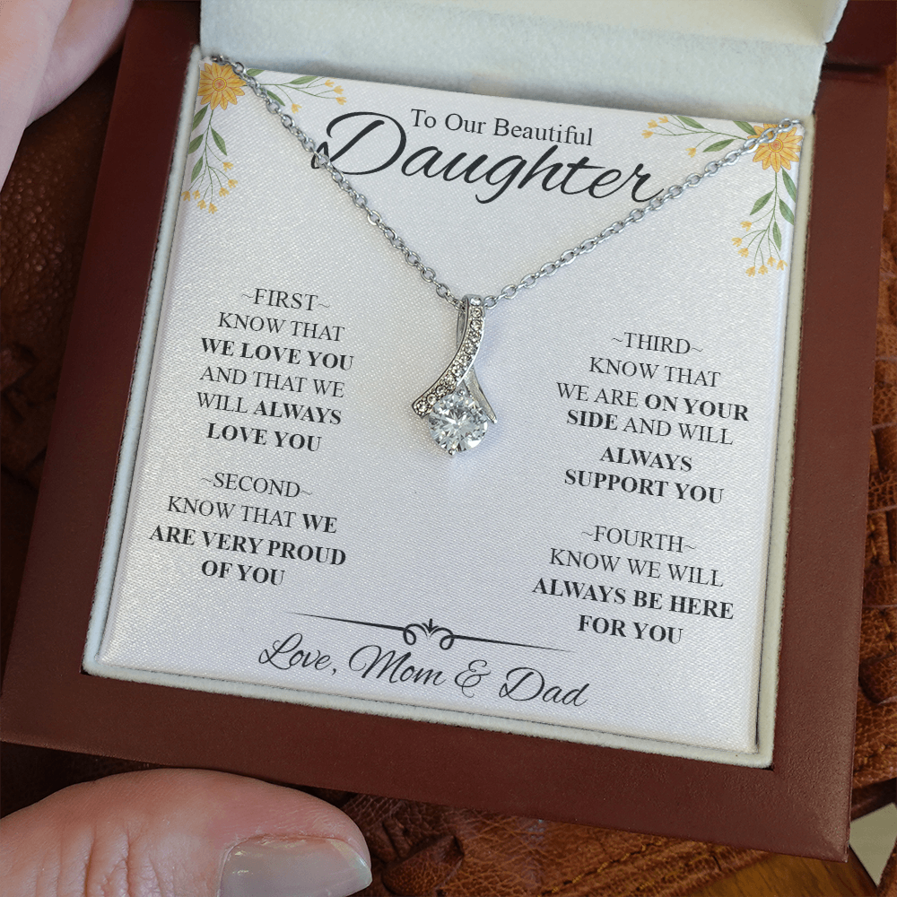 To My Daughter Necklace Knot Gift Birthday, Xmas For Daughter From Mom and Dad 447