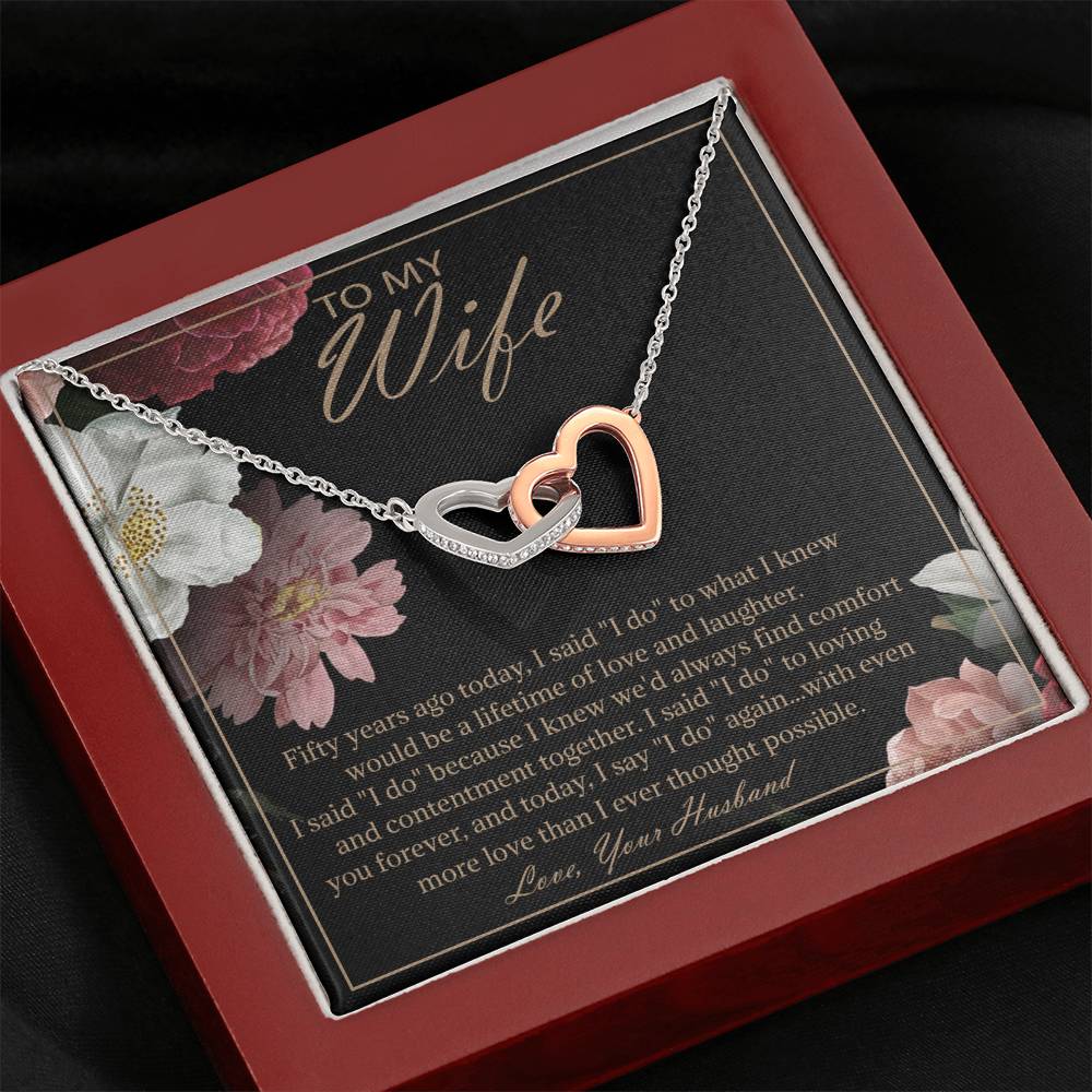 353 Husband To Wife Jewelry Necklace Romantic 50 Years 50th Wedding Anniversary Gift