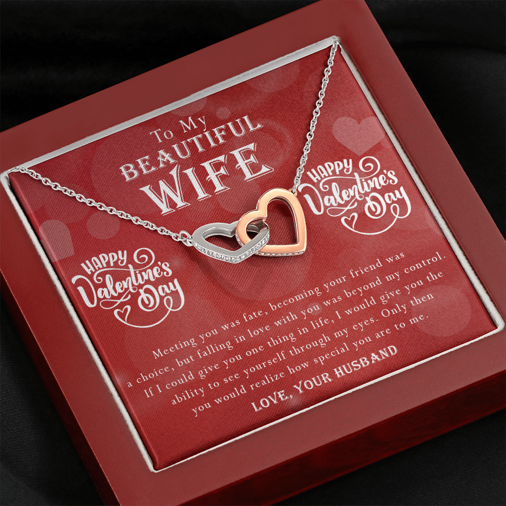 190D To my Beautiful Wife, Necklace Gift for Wife, Women, Girl, Happy Valentine's Day