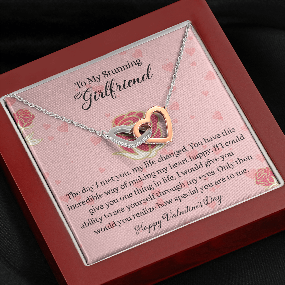 204D To my Stunning Girlfriend Necklace, Love Necklace Valentine Gift from Boyfriend