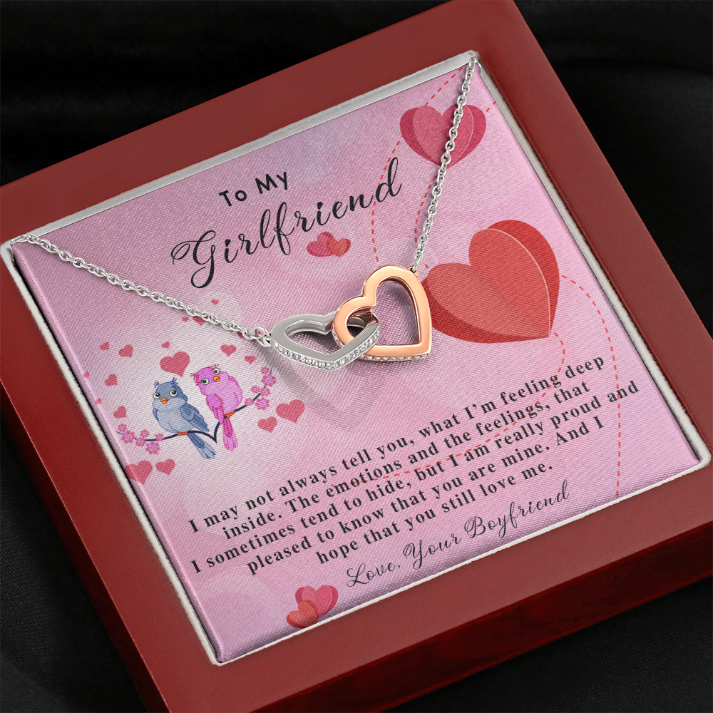 255D Necklace To My Girlfriend, Gift for Her From Boyfriend, Loving Couple Birds Gift