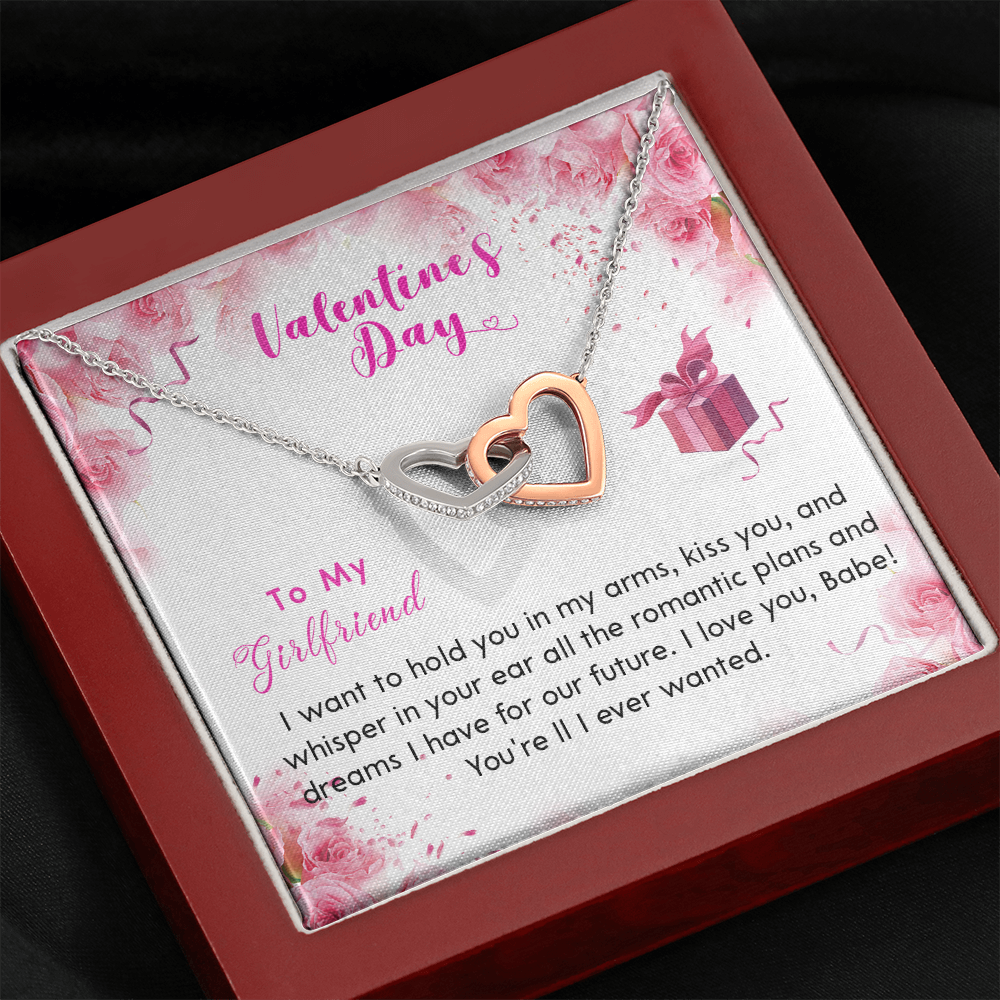 193D Necklace To my Girlfriend, Future Wife Necklace, Happy Valentine's Day Rose Gift