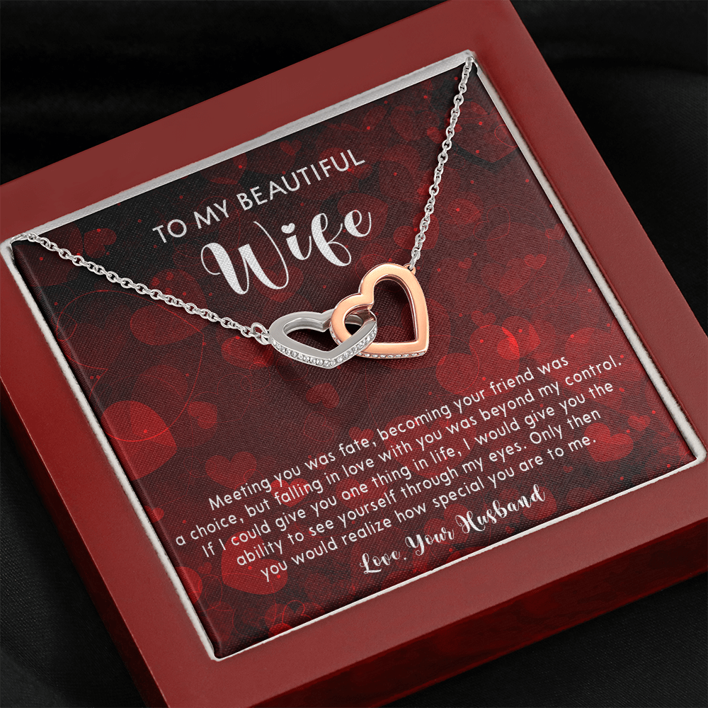 253D Necklace To My Beautiful Wife, Gift for Her From Husband, Couple In Love Gift
