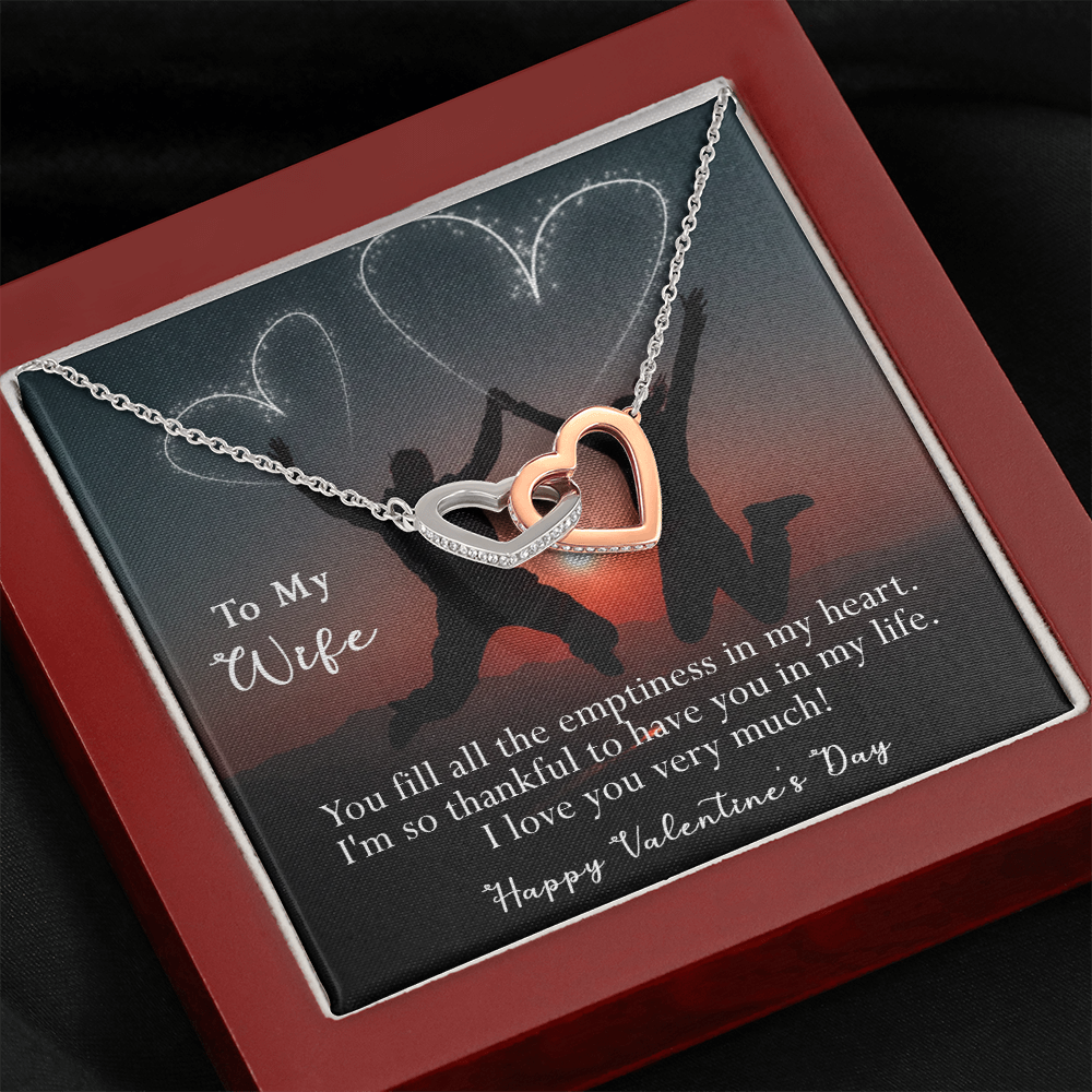 184D Women Necklace To my Wife, Valentine Gift from Husband, Happy Valentine's Day