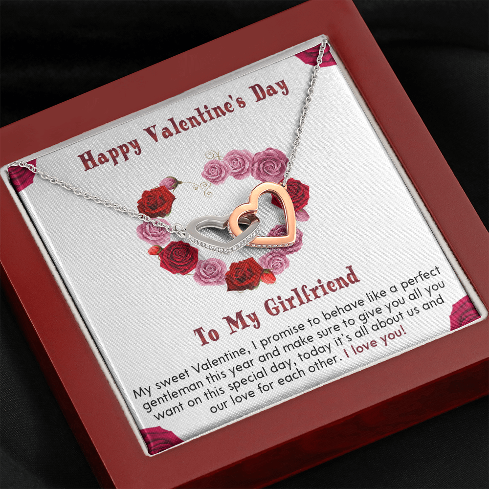 210D Necklace To my Girlfriend, I LOVE YOU Necklace, Happy Valentine's Day Gift