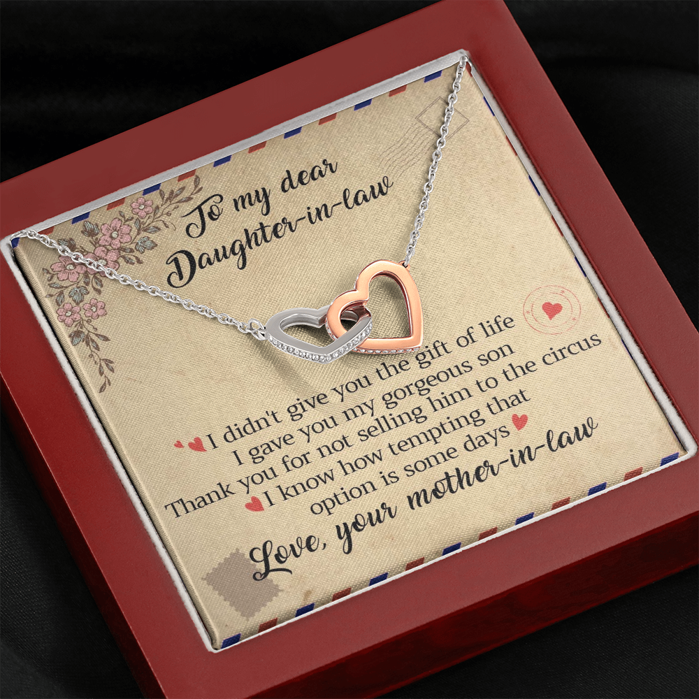 11D Letter To My Daughter-In-Law Necklace, Gift For Daughter In Law from Mother Mom