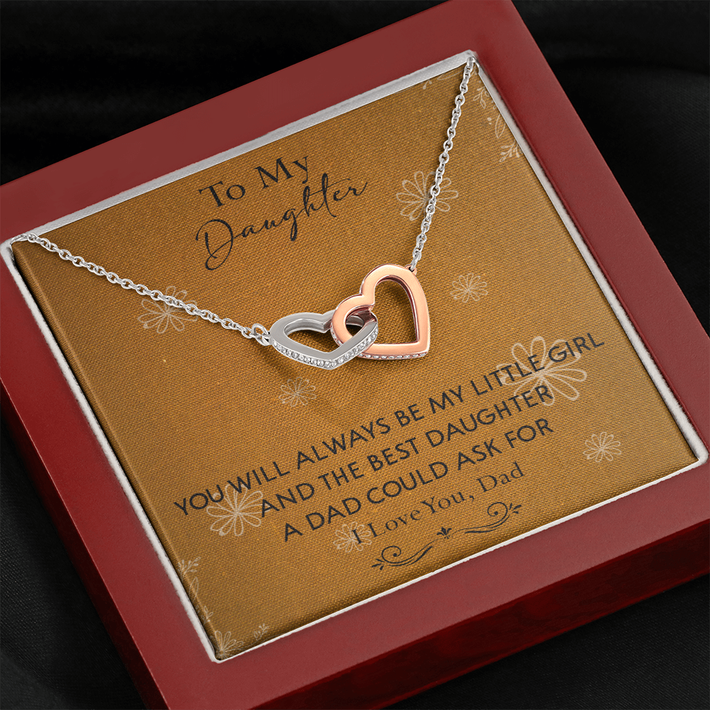 140D To My Daughter Necklace, Perfect Gift for Daughter From Dad, I Love You Always