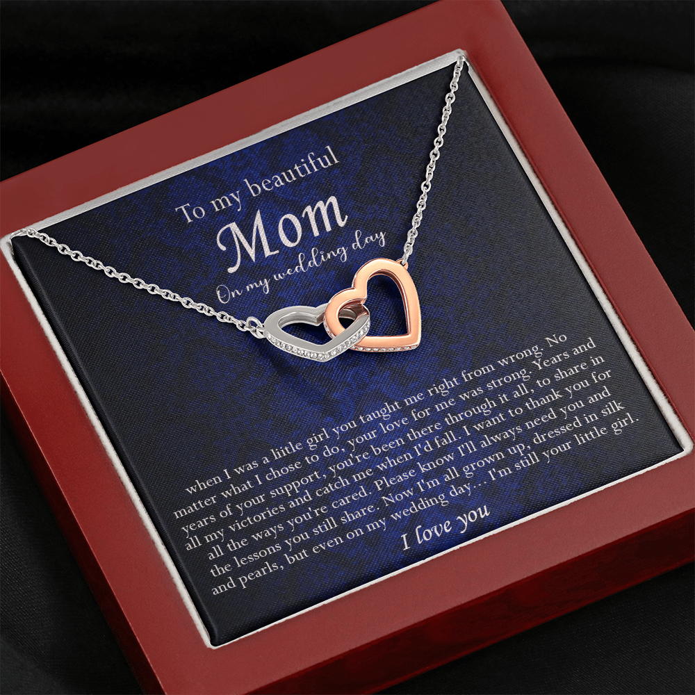 138D Necklace To My Beautiful Mom On My Wedding Day, I Love You Always Necklace Gift