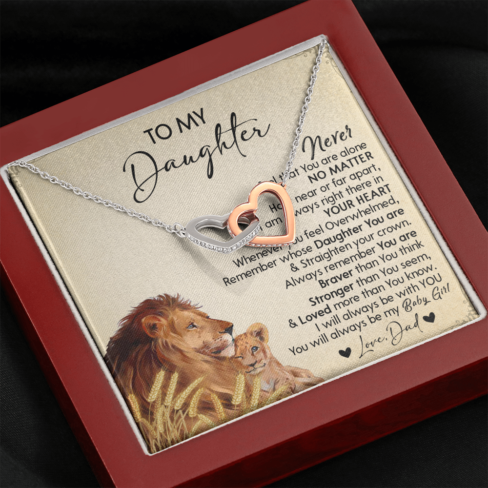 121D Necklace To My Daughter Gift From Lion Dad, You Are My Baby Girl, Birthday Gift