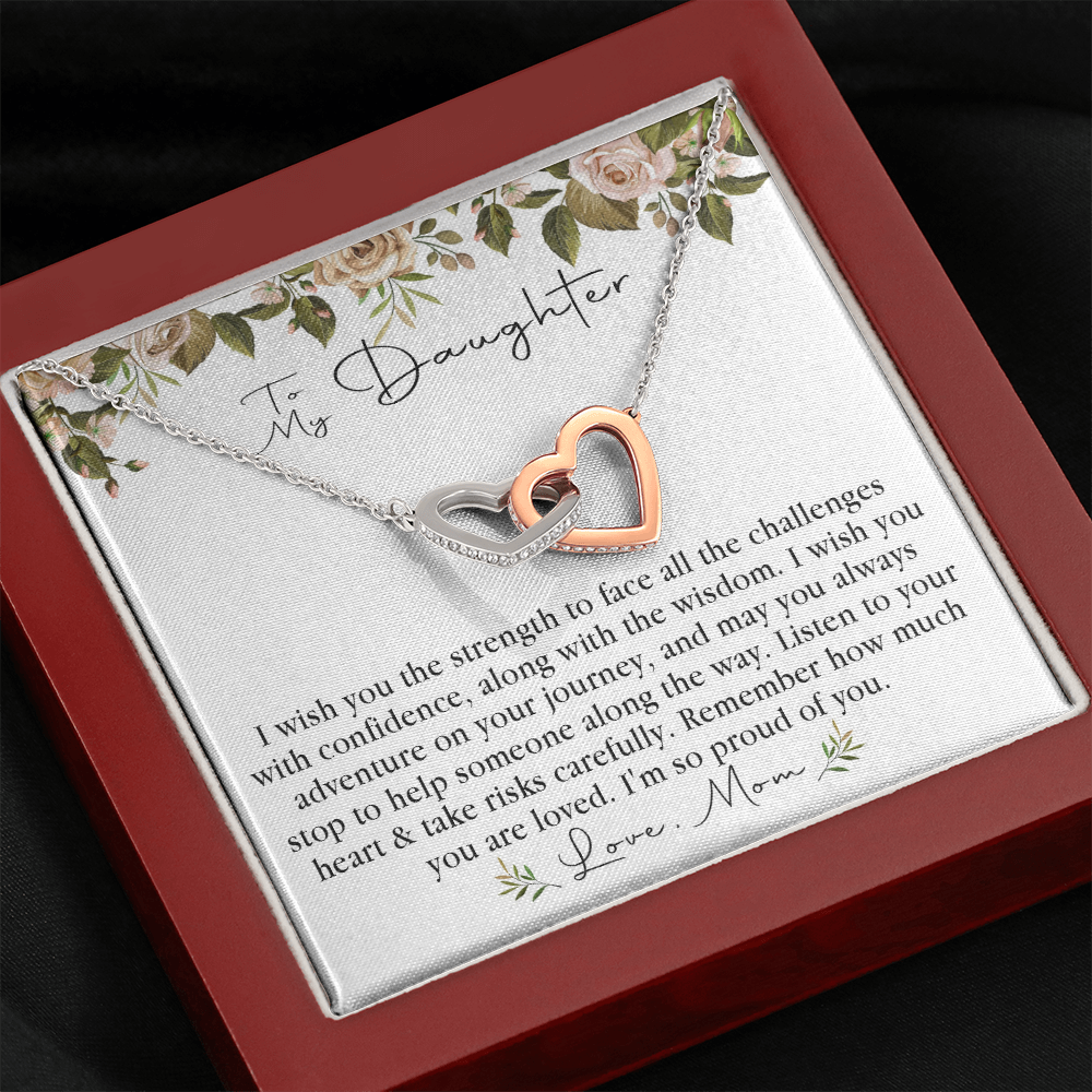 152D Necklace To My Daughter, Daughter Necklace Birthday Gift from Mom, Proud of You