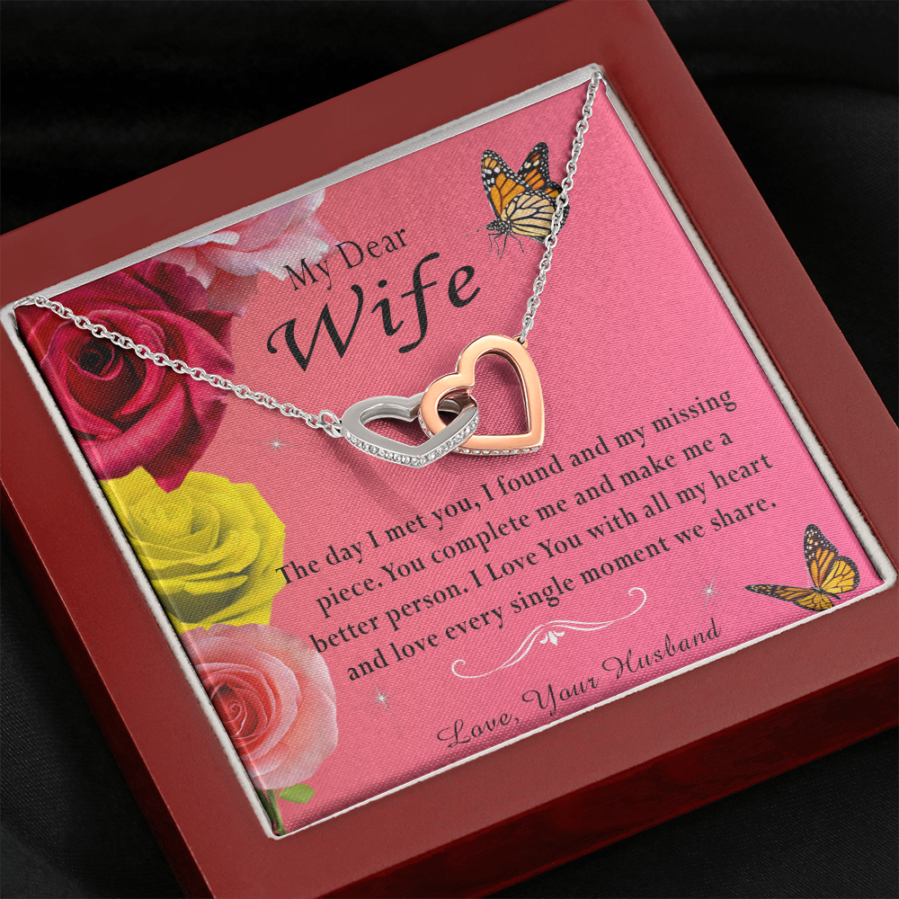 135D Necklace My Dear Wife, Necklace Gift for Wife From Husband, Birthday Gift