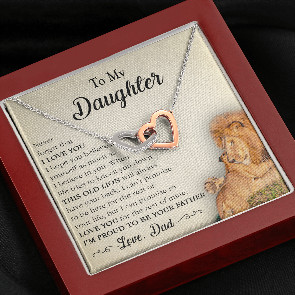 17D Necklace To My Lion Daughter, Necklace Gift for Daughter/Her, Gift From Lion Dad