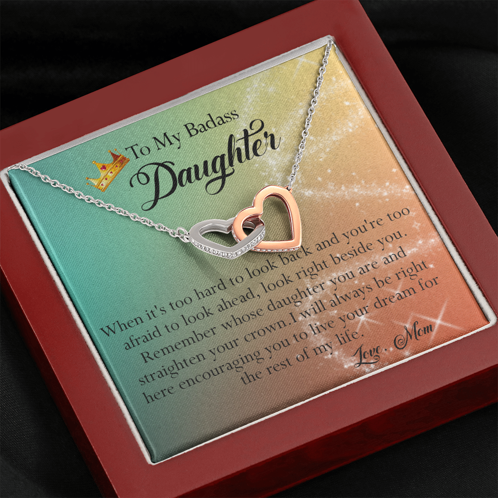 156D To My Badass Daughter Necklace, Gift for Her, Women, Birthday Gift from Mom