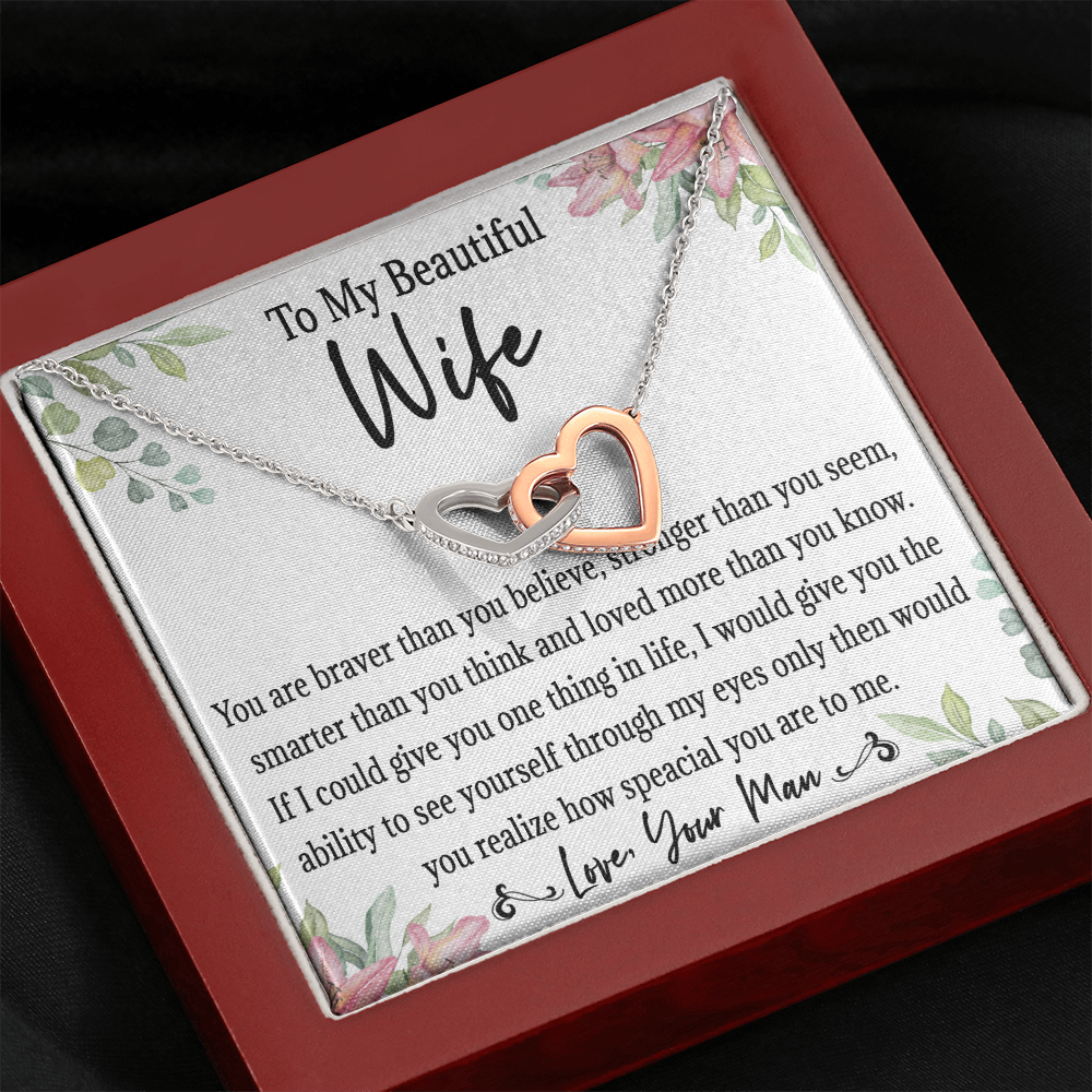 65D Love Gift To My Beautiful Wife, Women Necklace for Her, Birthday from Husband