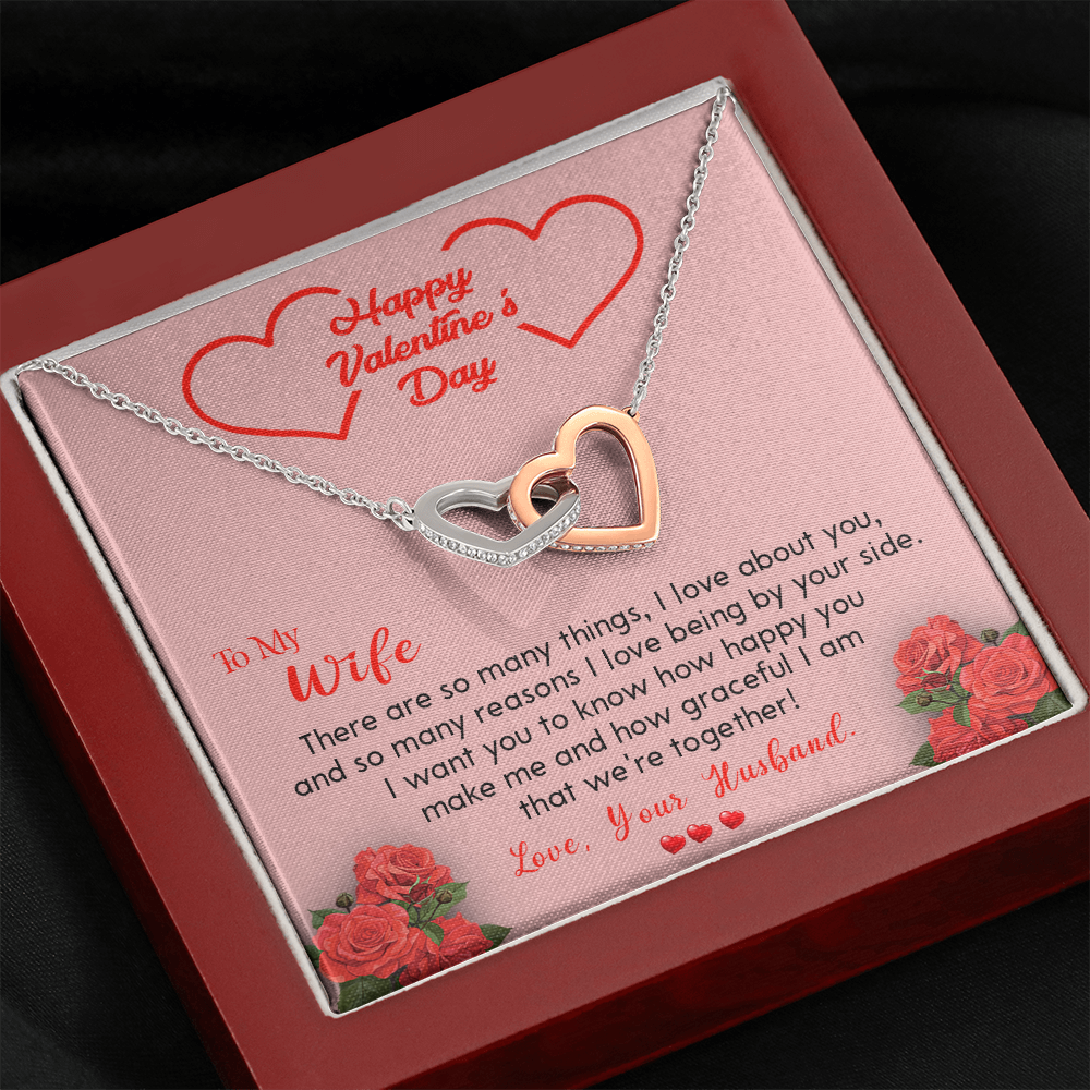 202D To my Wife Necklace, Happy Valentine's Day Gift Necklace for Beautiful Wife