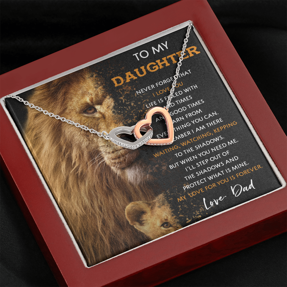 N377D To My Daughter Necklace, Gift For Daughter From Dad, Daughter And Father Lion