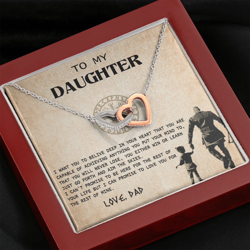 N370D To My Daughter From Viking Dad - Gift For Viking Daughter Love Knot Necklace