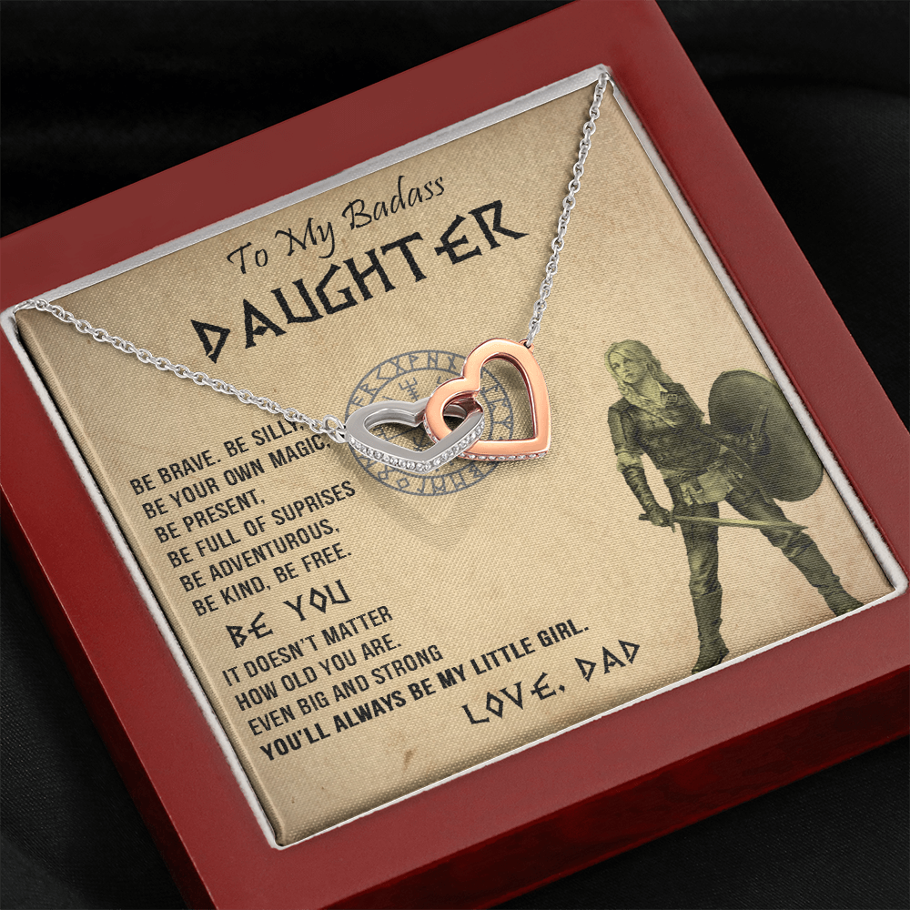 20D Viking Necklace Gift for Badass Daughter, Necklace Gift for Her From Viking Dad